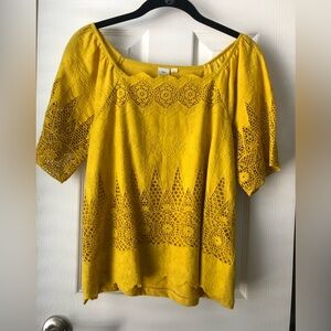 ANTHROPOLOGIE Yellow blouse